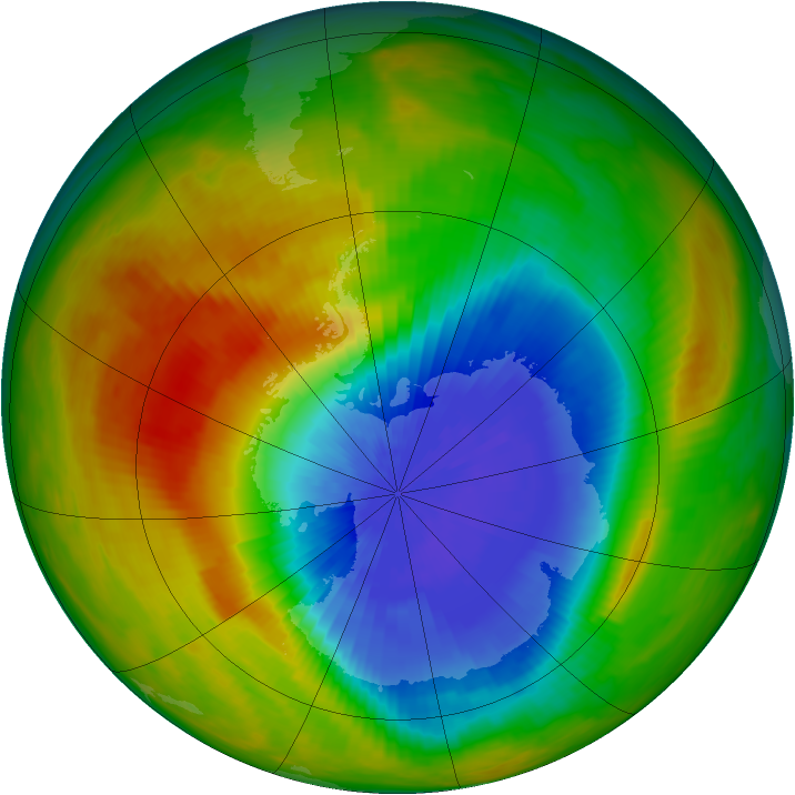 Antarctic ozone map for 12 October 1986